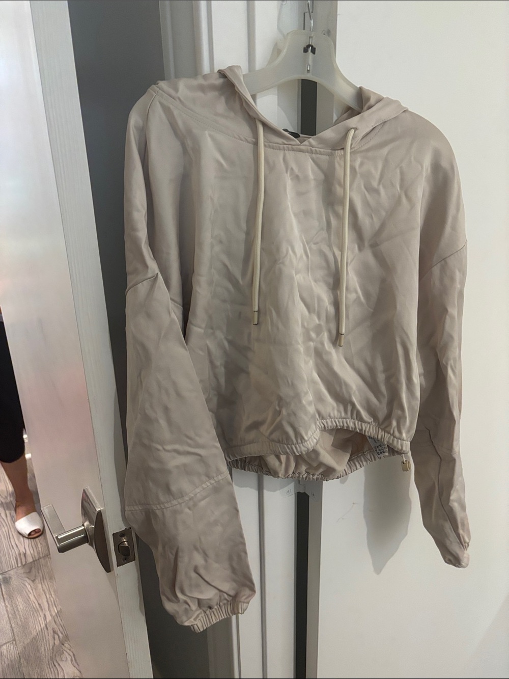 Light Beige Women's Hooded Pullover Jacket